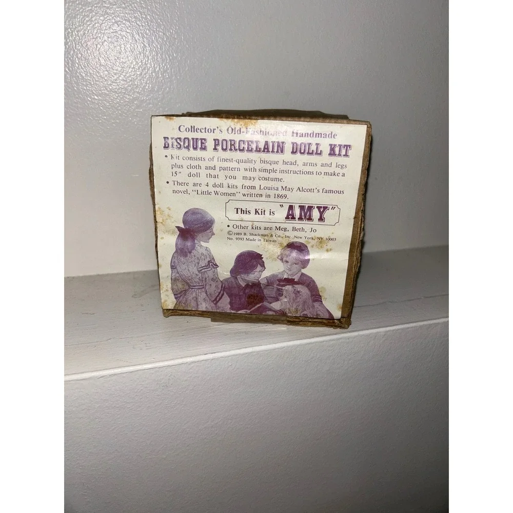 Vintage 1989 B Shackman Little Women Amy Bisque Porcelain Doll Kit 9393 15 inch